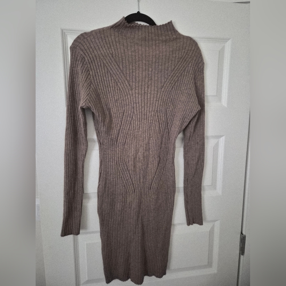 Lulus Ribbed Knit Long Sleeve Dress